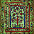 Tree Of Life Peacock Tapestry Green Wall Hanging Decor