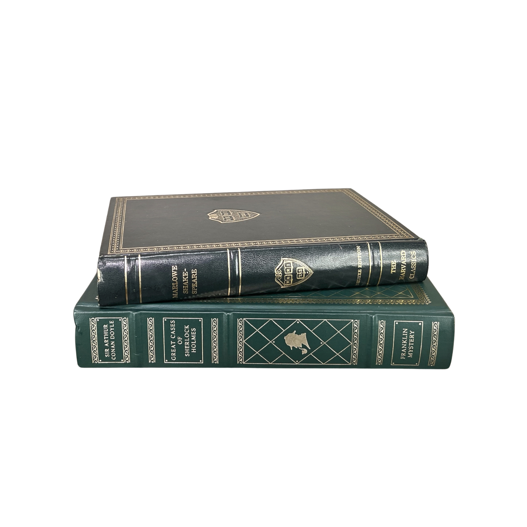 Vintage Green Gilded Books