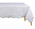 Green and White Tablecloth