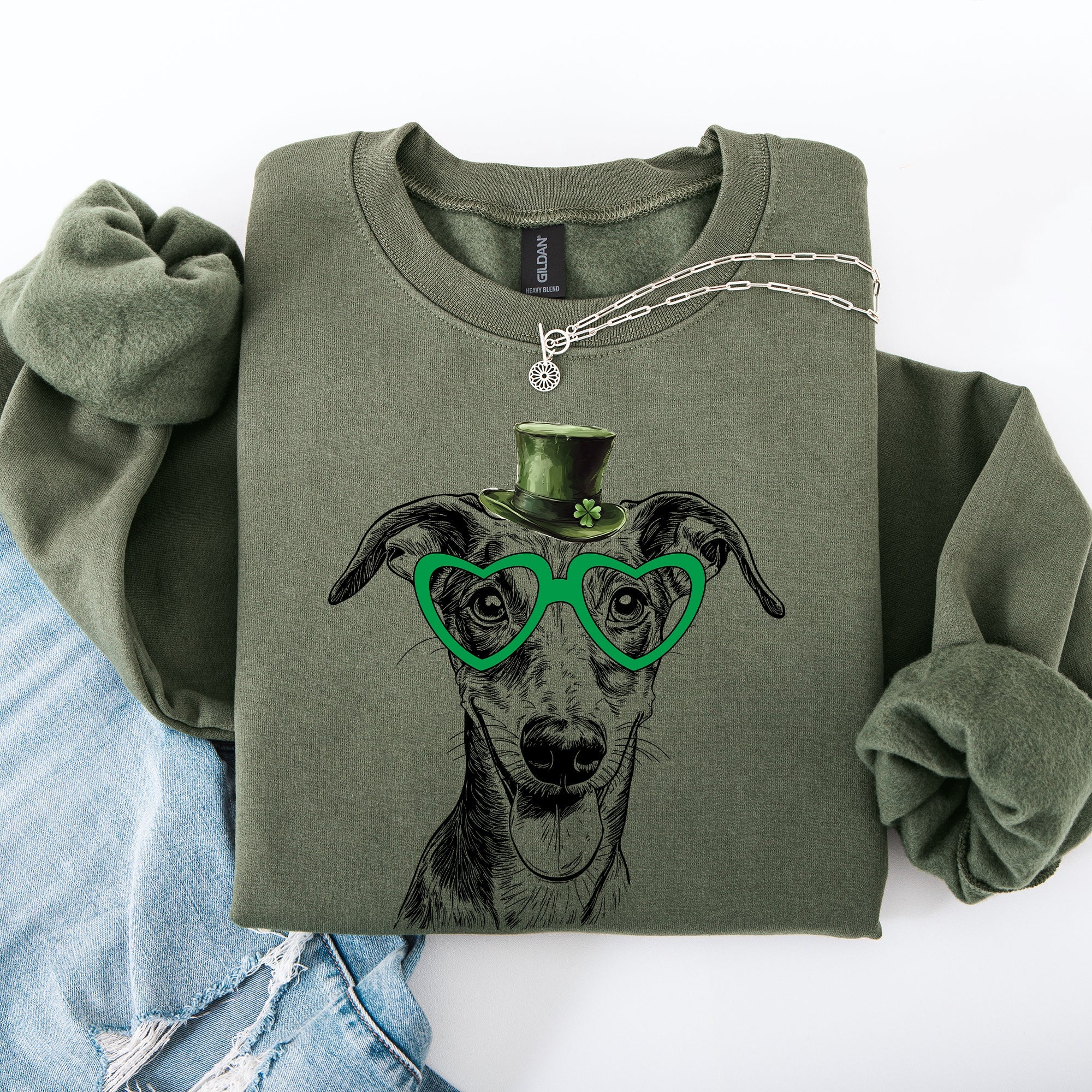 Greyhound, Adorable Dog, St Patrick's Day, Lucky, Irish Sweatshirt