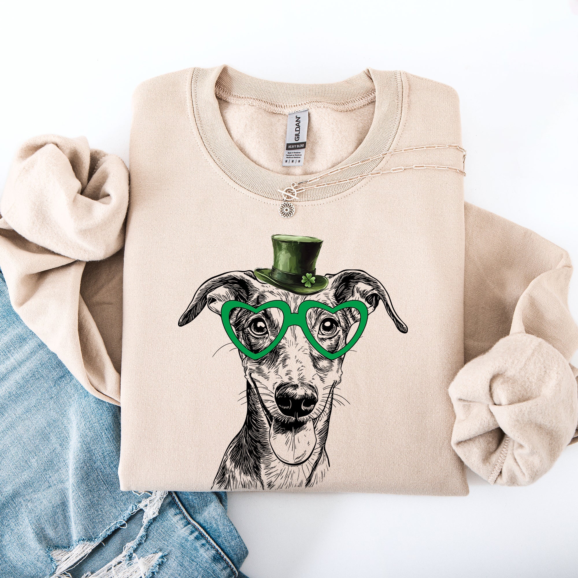 Greyhound, Adorable Dog, St Patrick's Day, Lucky, Irish Sweatshirt