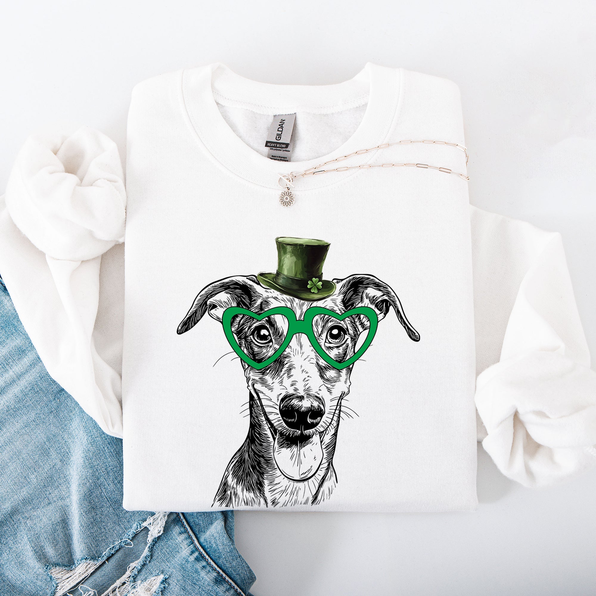 Greyhound, Adorable Dog, St Patrick's Day, Lucky, Irish Sweatshirt