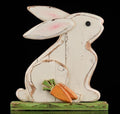 White Bunny on Wood Base