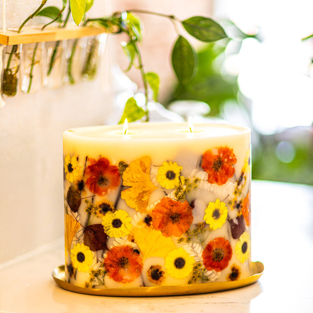 Centerpiece Botanical Candle - Honey Tobacco