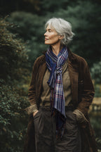 Harbor Plaid Silk Scarf