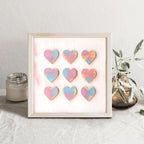 Heart Grid Art Prints