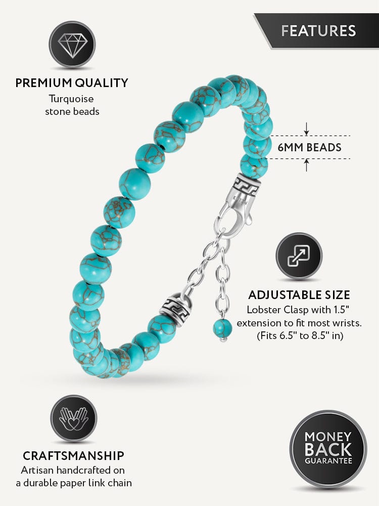Turquoise Beaded Bracelet - Chain Fit