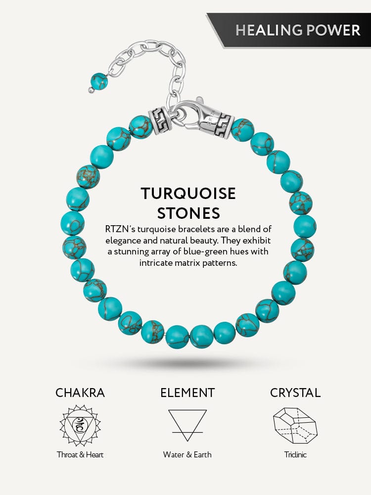Turquoise Beaded Bracelet - Chain Fit