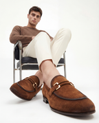 The Brooks Brown Suede Bit Loafer Men Shoe