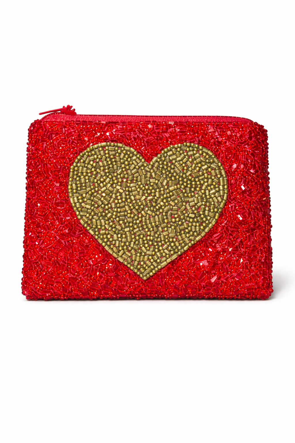 Big Heart Beaded Coin Purse