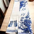 Chinoiserie Tea Towels 100% Cotton Oversized Embroidered Dish Towels Tassels