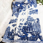 Chinoiserie Tea Towels 100% Cotton Oversized Embroidered Dish Towels Tassels