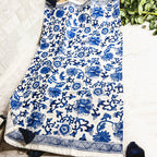 Chinoiserie Tea Towels 100% Cotton Oversized Embroidered Dish Towels Tassels