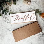 Give Thanks Rustic Wall Sign Set 10x4x1 Inch, Rust Background White Script, Single Or 2-Pack