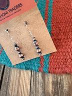 Handcrafted Copper Beaded Dangle Earrings