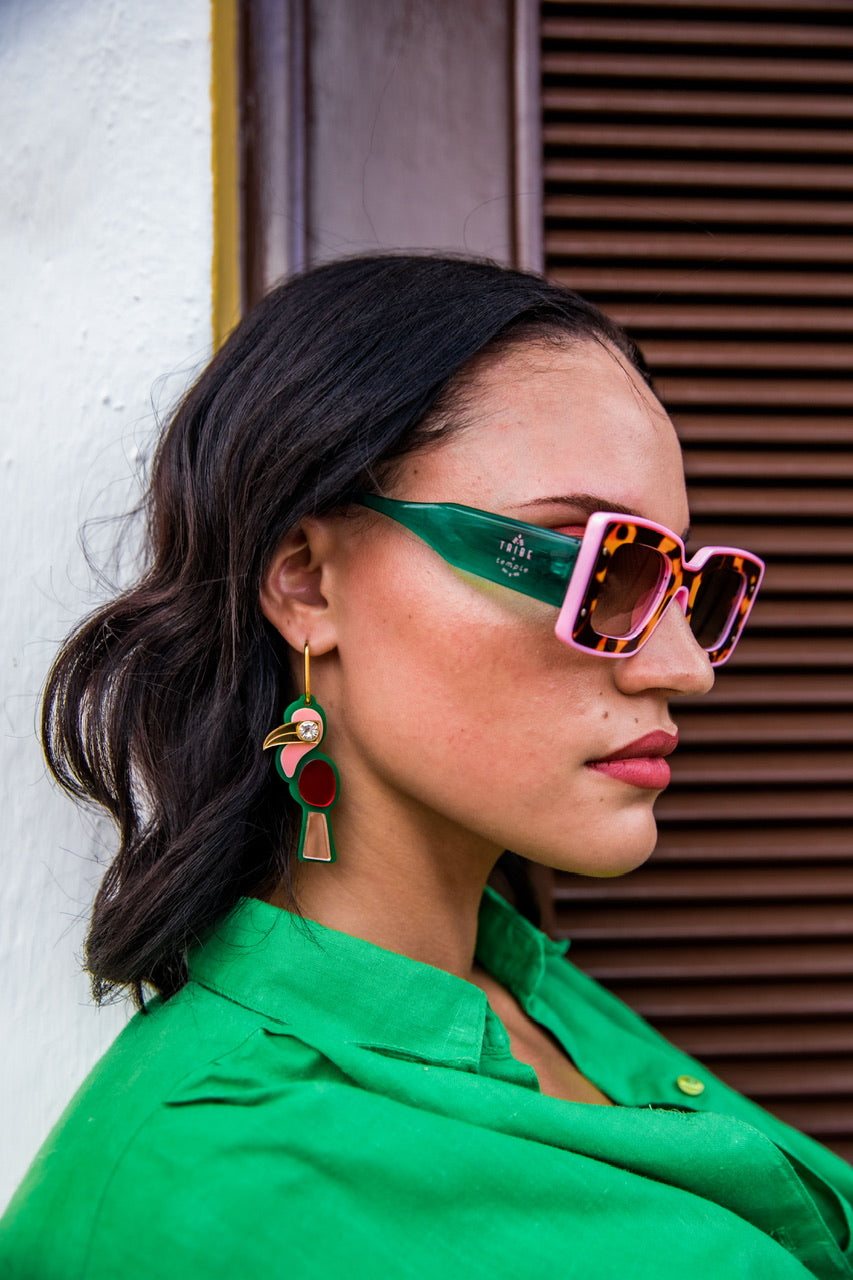 Toucan Hoop Earrings Vibrant