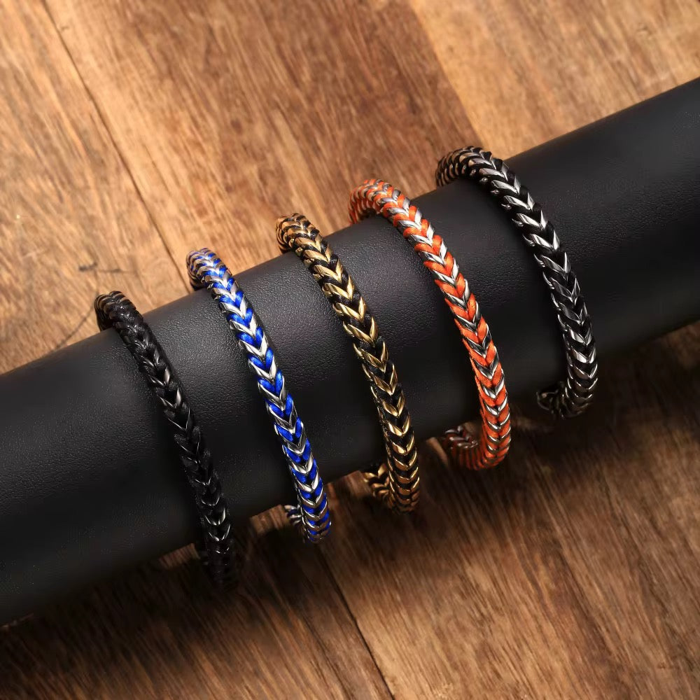 Steel Edge Braided Men's Bracelet