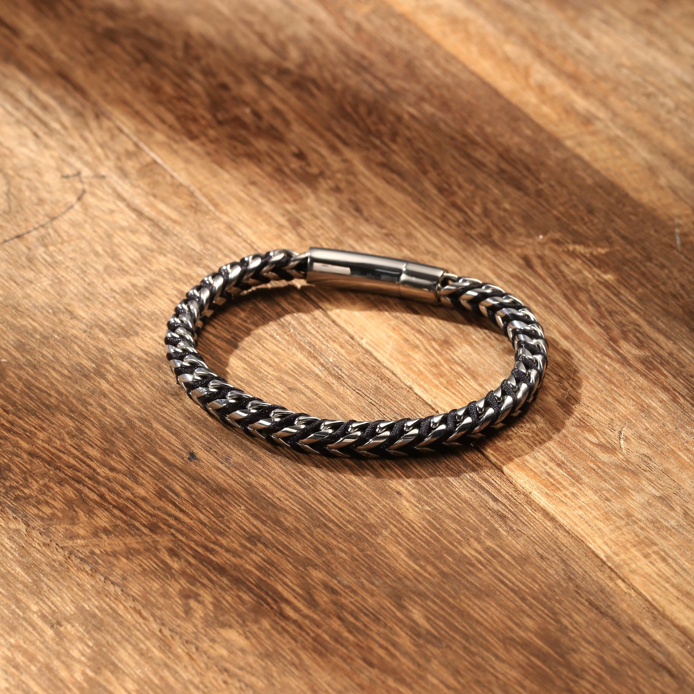 Steel Edge Braided Men's Bracelet