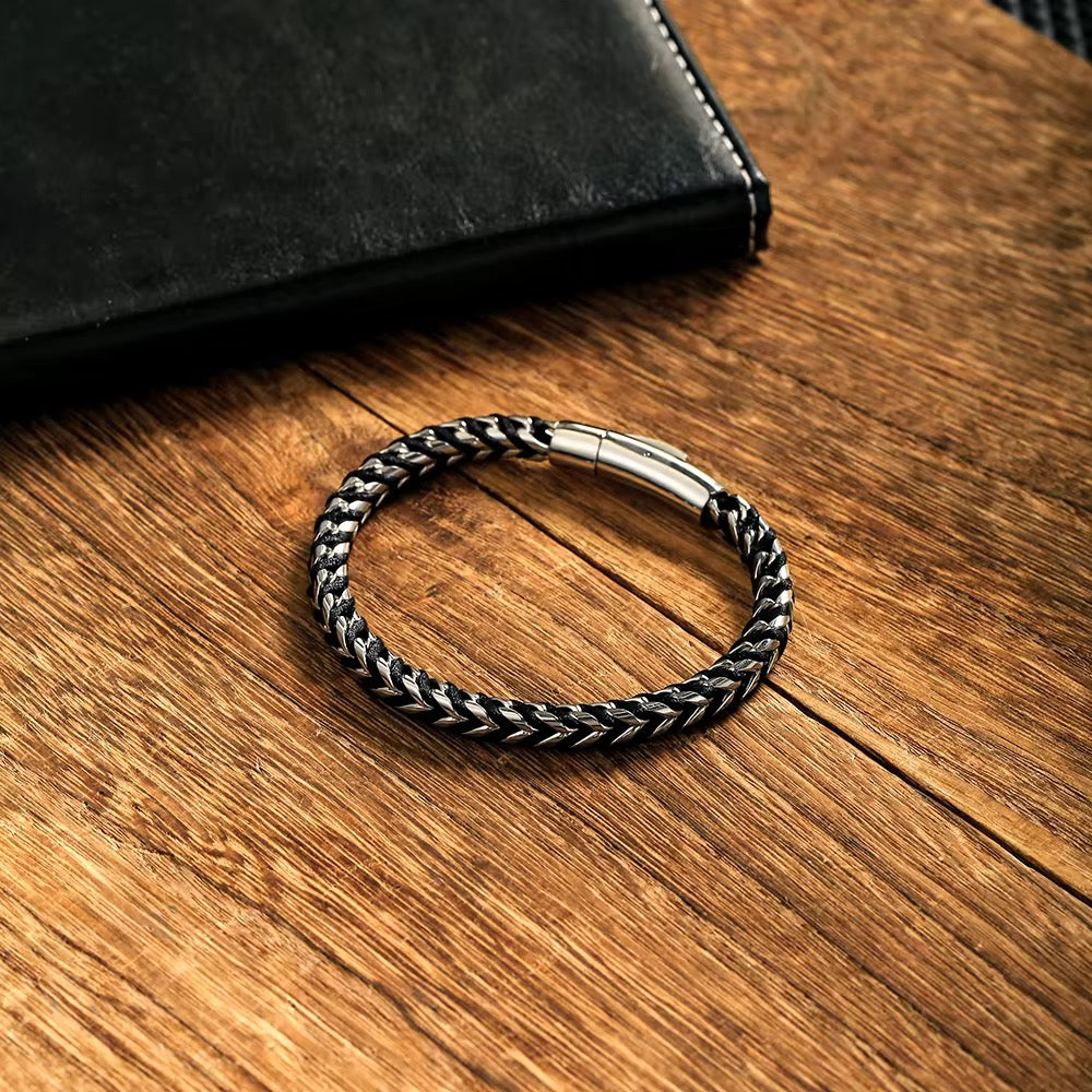 Steel Edge Braided Men's Bracelet