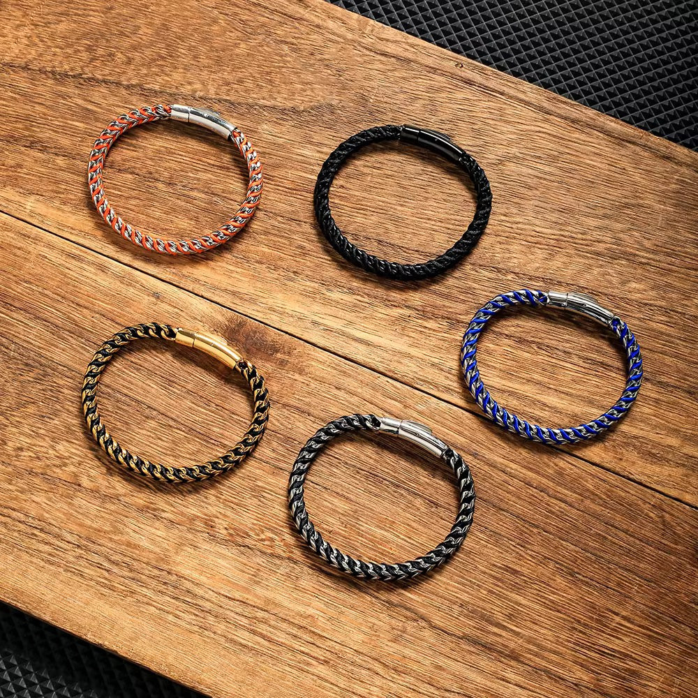 Steel Edge Braided Men's Bracelet