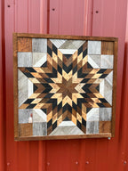 Amish Handmade Barn Quilt Wall Art – Reclaimed Barn Wood – 20.75” x 20.75”