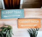 Limited Bunny Trail Carrot Patch Wooden Easter Signs Pastel Spring Decor