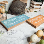 Limited Bunny Trail Carrot Patch Wooden Easter Signs Pastel Spring Decor