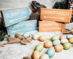Limited Bunny Trail Carrot Patch Wooden Easter Signs Pastel Spring Decor