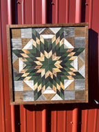 Amish Handmade Barn Quilt Wall Art – Reclaimed Barn Wood – 20.75” x 20.75”