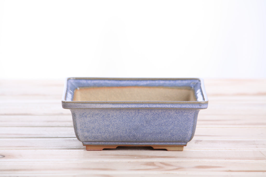 Willow Bonsai Ceramics Square Bonsai Pot 6 Inch – Low‑Profile Square Ceramic Bonsai & Succulent Planter with Accentuated Rim, High‑Fired Frost‑Proof Stoneware, Handmade in USA (Denim)