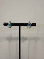 Handcrafted Turquoise and Mother of Pearl Stud Earrings