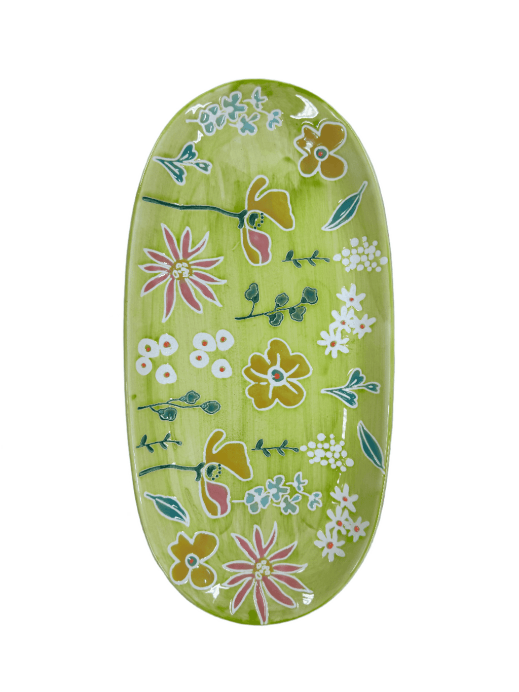 Primavera Handpainted Stoneware Oval Tray - Che Cose Belle