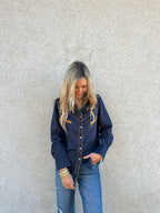 Prodigal Blues Pearl Snap Blouse