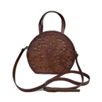 The Dixie| Hand-Tooled Leather Canteen Handbag