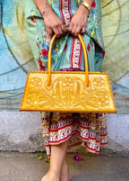 The Abby| Floral Hand-Tooled Leather Clutch & Crossbody