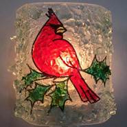 Recycled Glass Cardinal Nightlight