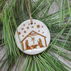 Gold Leaf Nativity Ornament