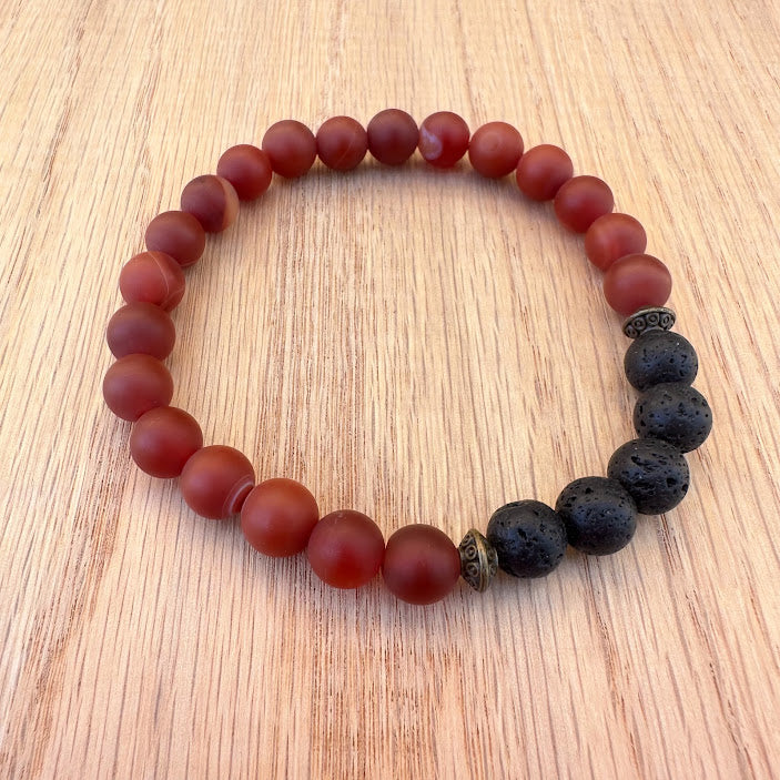 Matte Carnelian Aromatherapy Essential Oil Diffuser Bracelet (8mm beads)