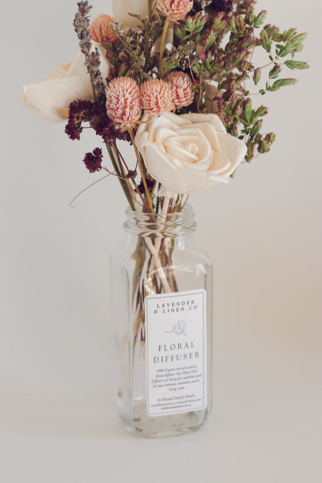 Dried Flower Reed Diffuser | Floral Home Fragrance with Caspia 8oz
