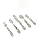 Vibhsa Stainless Steel Flatware set of 20 with Seawork Handle
