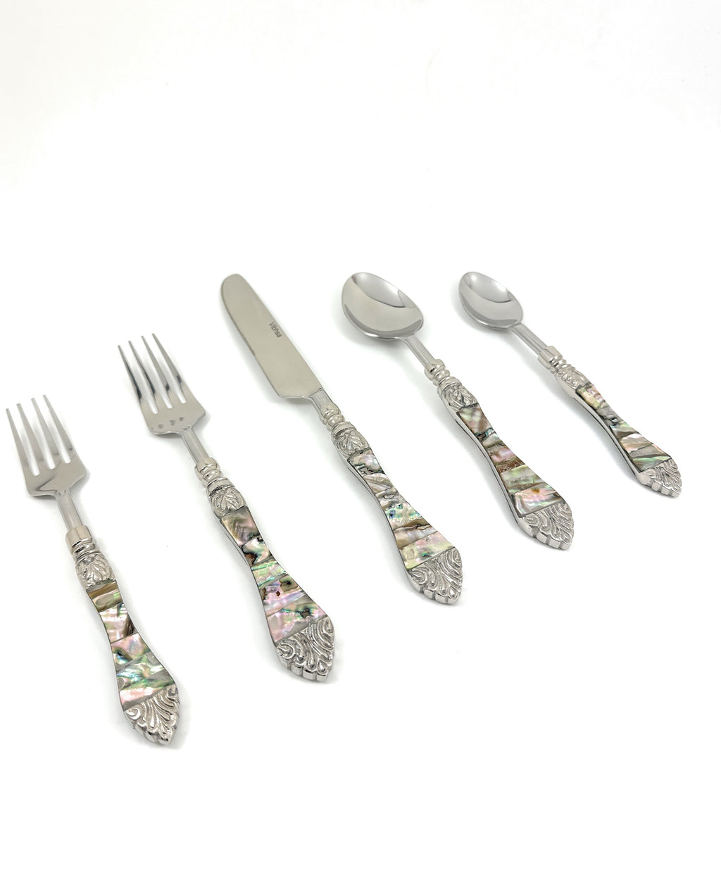Vibhsa Stainless Steel Flatware set of 20 with Seawork Handle