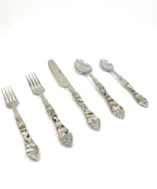 Vibhsa Stainless Steel Flatware set of 20 with Seawork Handle