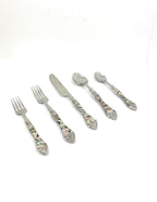Vibhsa Stainless Steel Flatware set of 20 with Seawork Handle