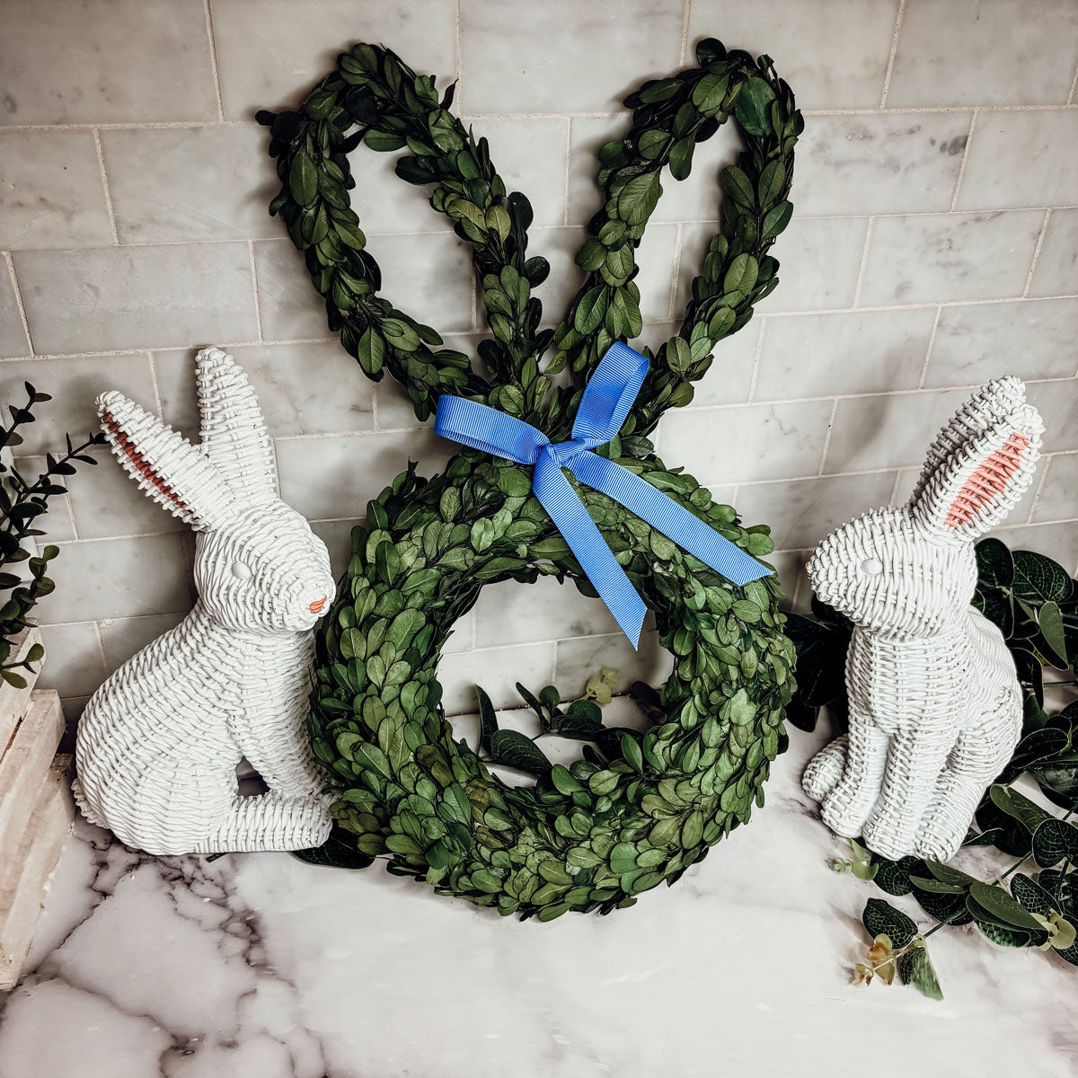 Bunny Wreath Boxwood
