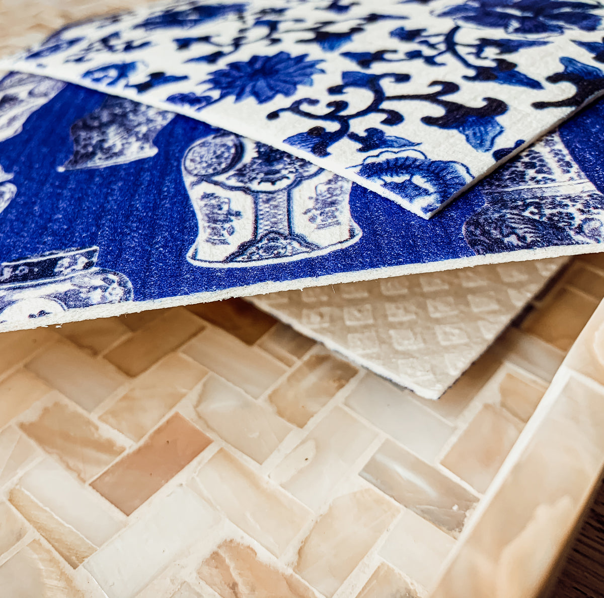 Chinoiserie Eco Kitchen Cloths - Biodegradable Cellulose Cotton, 3 Designs
