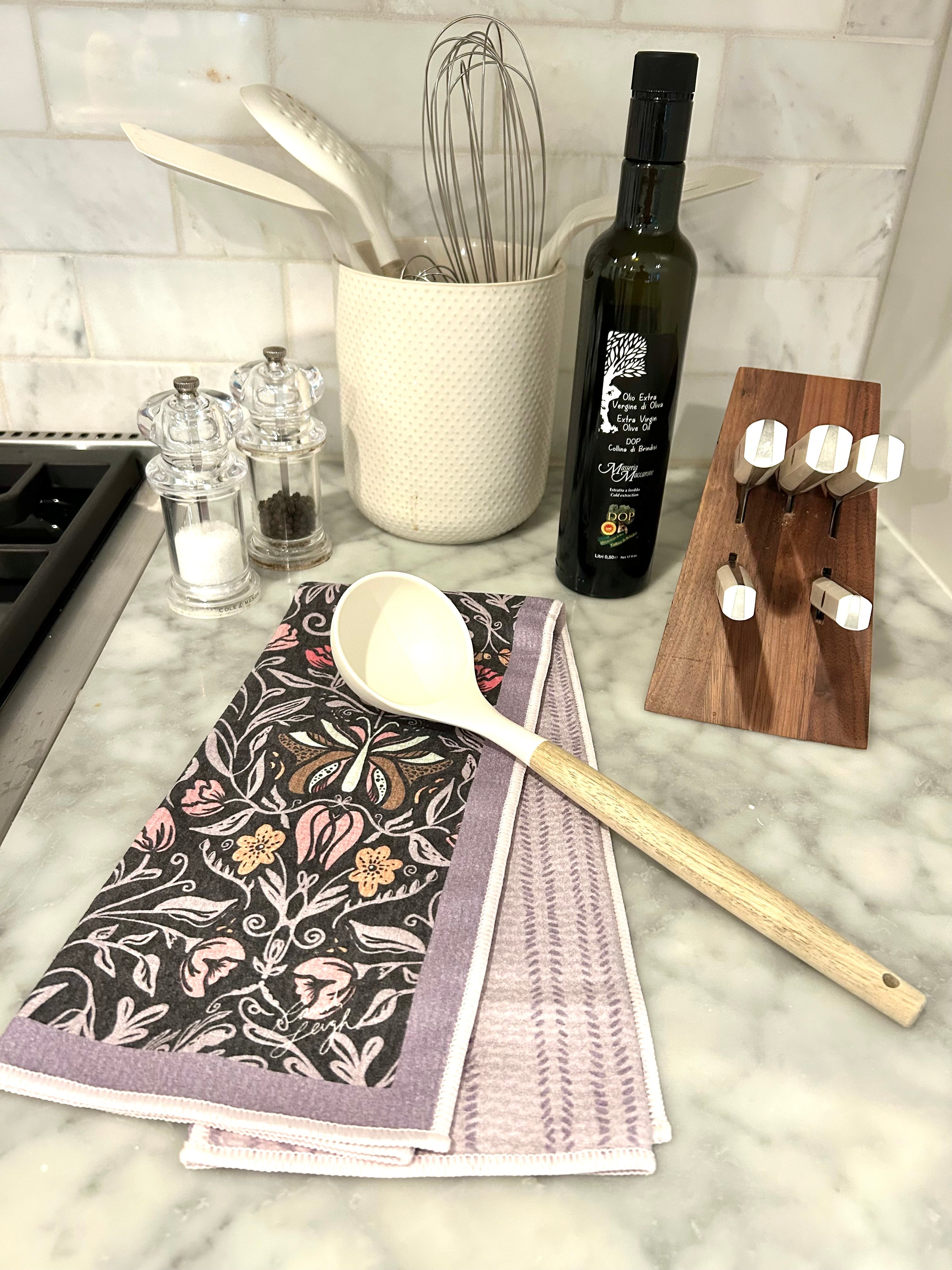 Midnight Garden Double-Sided Tea Towel