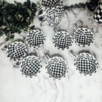 Small Black White Checkered Mug Retro Hand Painted Glossy Ceramic Dishwasher Microwave Safe