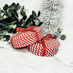 Black Braided Coaster Set 4-Pack Candy Cane Stripe Coasters Table Protectors