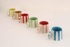 Ceramic Red Stripe Coffee cup - 220ml (SET OF 4) - Che Cose Belle