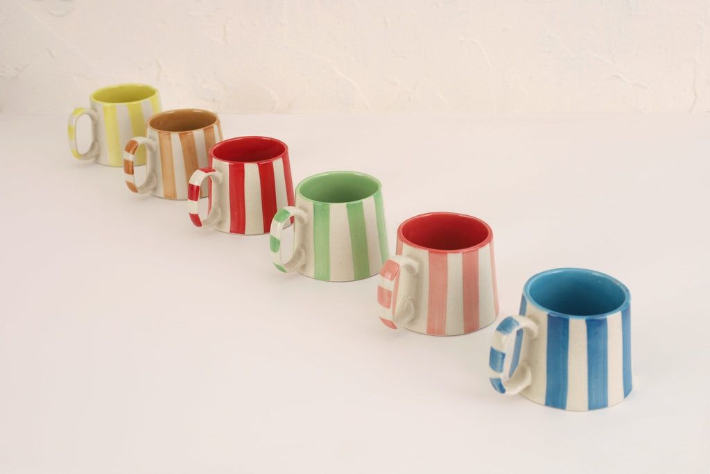 Ceramic Pink Stripe Coffee cup - 220ml (SET OF 4) - Che Cose Belle